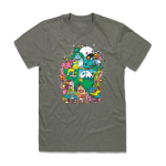 MINT HAPPY WORLD унисекс / мъжка тениска с директен цветен принт 